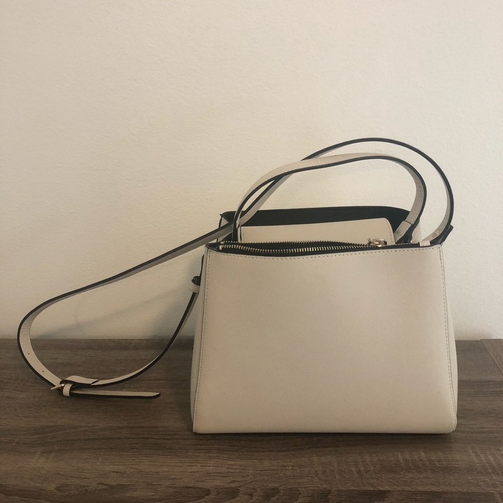 ZARA white leather handbag